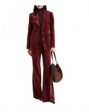 NEW DOROTHEE SCHUMACHER twisted structure jacket in maroon corduroy